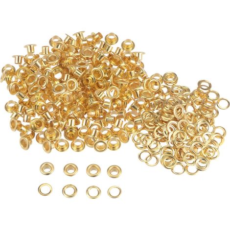 4 mm Metallösen – 200 Stück, vergoldetes Eisen – verstärkte Stoff-Ledertasche (1/5)