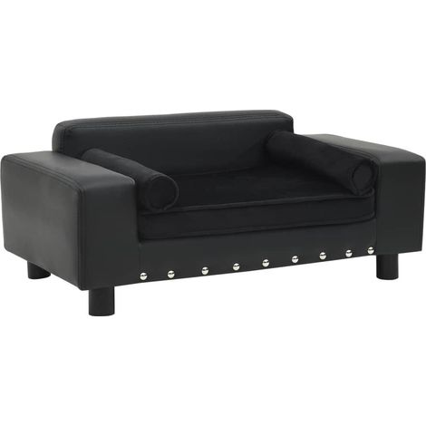 Divanetto per cani nero 81 cm peluche e sintetico nero 020000208