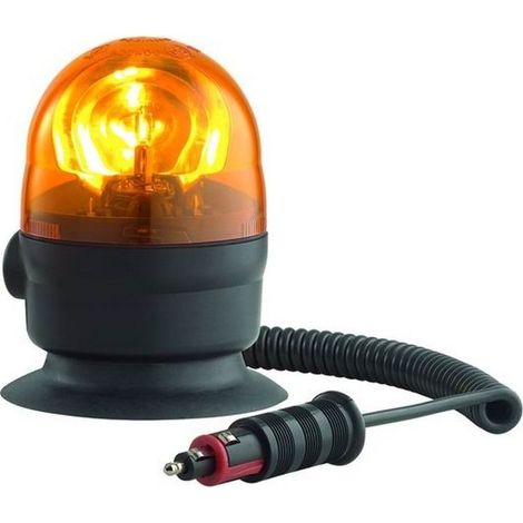 BLINKY 3464520 Microboule Lampeggiatore Rotante Omologato 12V IP55 con Base Magnetica e Ventosa colore Nero
