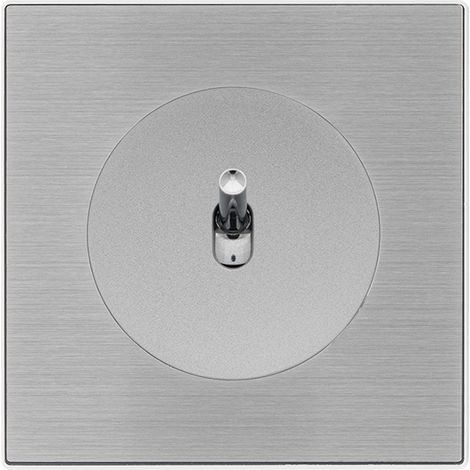 Va-et-vient ALU avec manette chrome – Installation encastrée – Courant 10 AX, tension 250 V, bornes automatiques – Plaque simple métallisée gris – Fontini