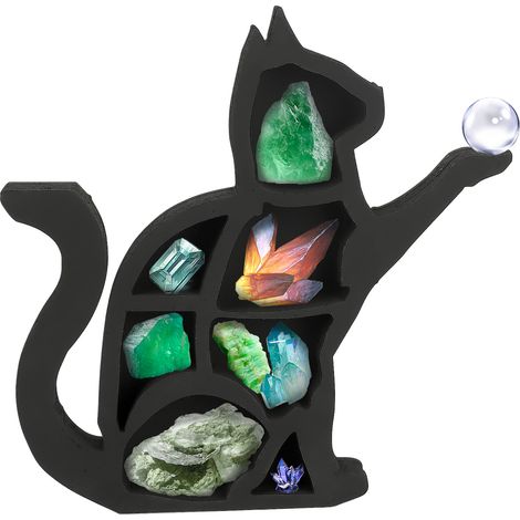 Estantería de pared para gatos – Soporte de cristal de PVC 30x30cm / 35x35cm Negro con fácil montaje (1/5)