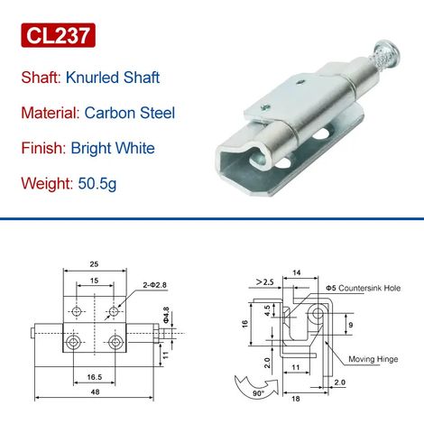 (CL237-TDX-GHG-2PCS)CL237 Charnière d'armoire pour équipement industriel DB237, charnière invisible soudée de type carte moulée en acier inoxydable 304 de précision (1/5)