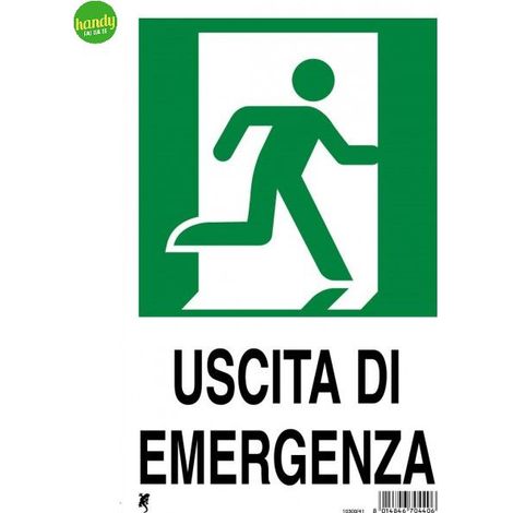 Cartello in plastica "uscita di emergenza"  30 x 20 cm