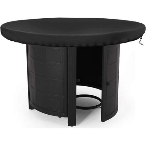 Runde Schutzabdeckung für Kochfeld, wasserdicht, UV-beständig 420D, für Kochfeld und Grillplatte, schwarz (Durchmesser 80 cm)