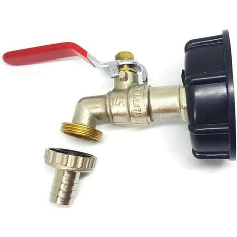 Robinet de réservoir IBC - ZOR® - 1 000 l - Adaptateur S60X6 - Vanne 1/2 pouce - Laiton - Résistant aux acides (1/4)