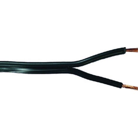 Zwillingsleitung isolierte Litze 2 x 0,75 - 25 Meter schwarz Kabel & Leitungen