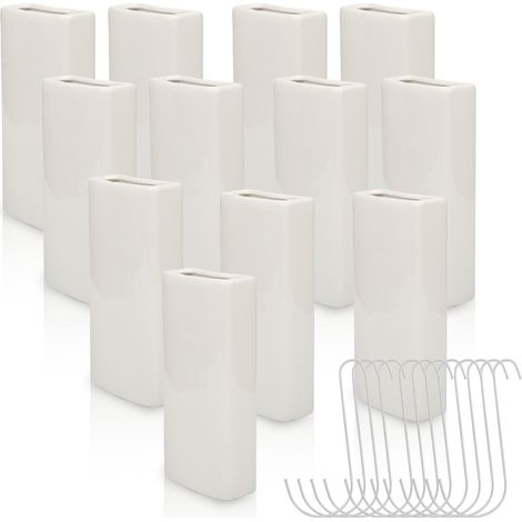 Wolketon Humidificateur d’air radiateur 12x évaporateur d’eau chauffage avec crochet pour suspendre céramique blanc 9 x 3 5 x 9 cm (1/5)