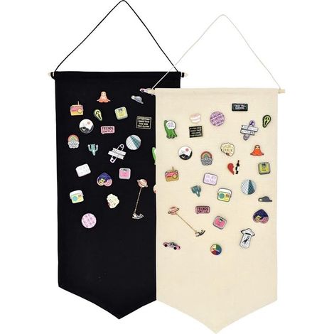 Borsa porta spille da parete - espositore in tela - bianco/nero (1/5)