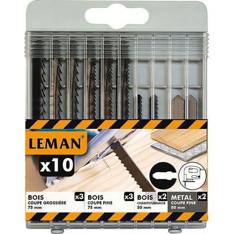Leman – Coffret de 5 lames de scie sauteuse – 4 lames bois coupe rapide et fine + 1 lame métal – Pour découpe précise et nette (1/4)