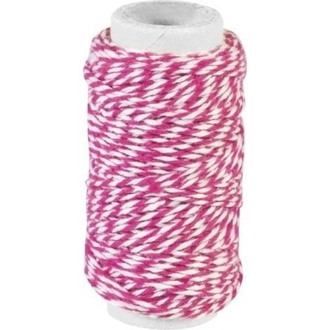 Hilo de algodón trenzado de 20 m, color rosa