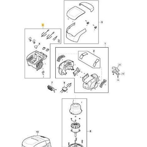 KIT CARCASA DE BATERÍA MOTOR ORIGINAL STIGA 48V - 118810824/0