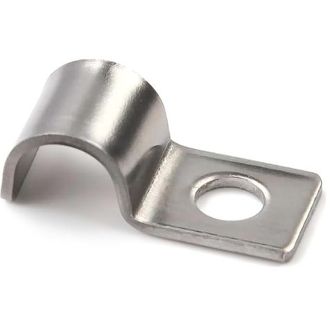 Metal Cable Clamps Cable Holder Single Hole Pipe Buckle Metal Cable Ties for 5mm Diameter Cables (1/5)