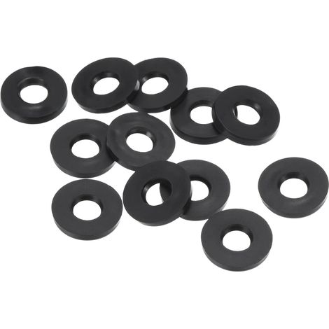 M5 Rondelle Plate Caoutchouc, 12 Paquet 5mm ID 11mm OD Étanchéité Entretoise Joint Anneau pour Robinet Tuyau Eau Tuyau Fixation Boulon, Noir (1/5)
