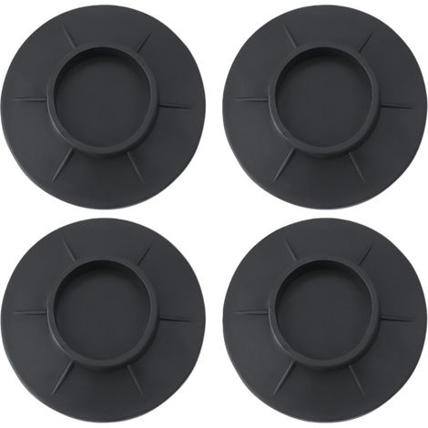 Lot de 4 patins anti-vibrations pour lave-linge - Patins épais absorbant les chocs - Compatible avec les bases de lave-linge et sèche-linge - Support stable et antidérapant - Noir (1/5)