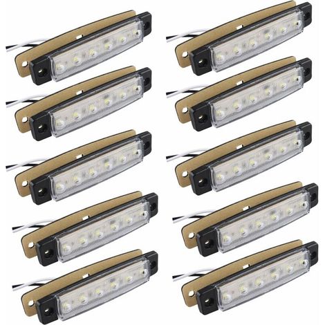 Feux De Position Latéraux - 12 V - 6 SMD LED - Pour Remorque Camion Caravane Camper Van Bus Bateau Tracteur - 10 Pièces (1/5)