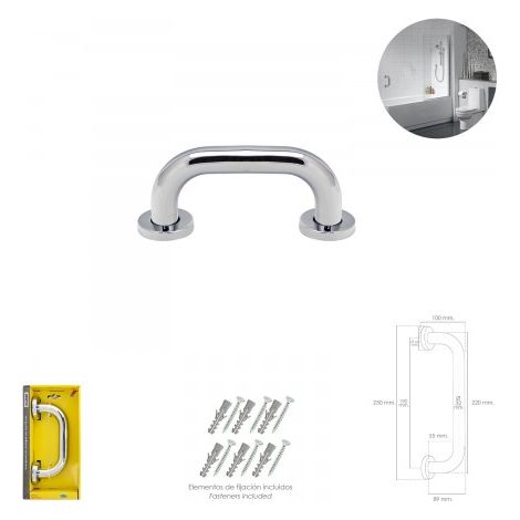 Poignée de douche Maurer chrome brillant Ø 32 mm. Longueur 22cm. (1/3)