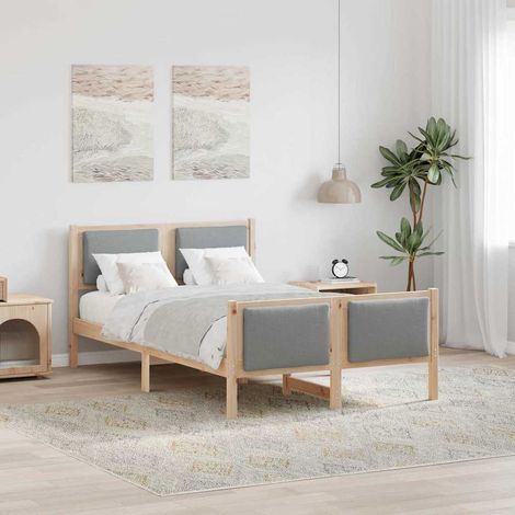 Cadre de lit avec tête de lit-Structure de lit avec panneau de lit Gris clair 120 x 190 cm tissu 706556 (1/5)