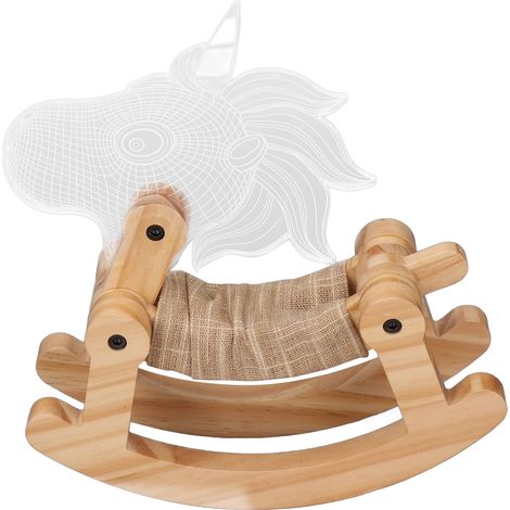 Lampe de nuit LED USB blanc chaud, veilleuse en bois 3D pliable à bouton poussoir, lampe décorative pour bureau et chambre. (1/5)