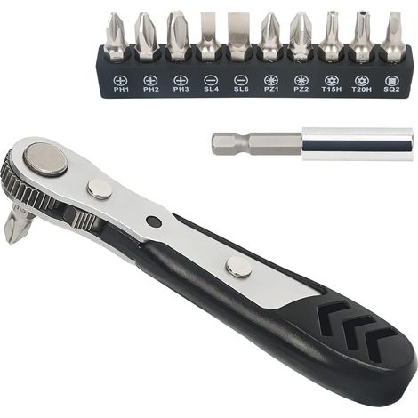 Set de douze cles a cliquet mini angle quatre vingt dix degres pour espaces restreints outil de bricolage haute torque (1/5)