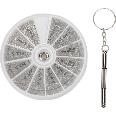 Kit d'assortiment d'écrous et de boulons, 600 pièces, kit de réparation de petits écrous et boulons pour verre de montre avec tournevis M1, M1.2, M1.4, M1.6 (1/5)