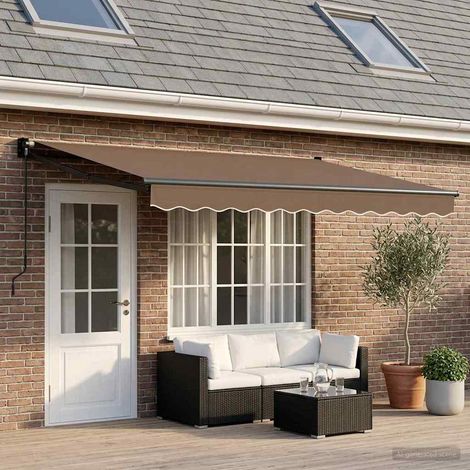 vidaXL Auvent rétractable Taupe 5 x 3 m 100% Polyester et Aluminium