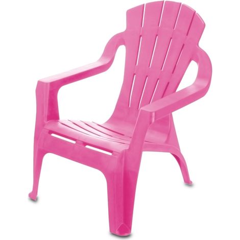 Kinder Lounge Gartenstuhl aus Kunststoff - pink - Robuster Garten Loungesessel für Kleinkinder - Monoblock Stuhl Kinderstuhl Spielstuhl stapelbar
