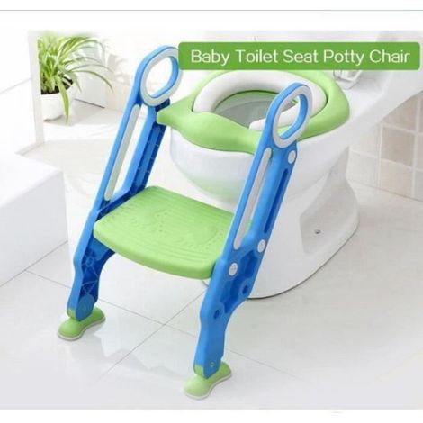 Siège de Toilette Enfant Pliable Reducteur de Toilette Bébé Échelle de Toilette avec Marches Larges (vert-Bleu) b20201 UMD MUSICAL (1/3)