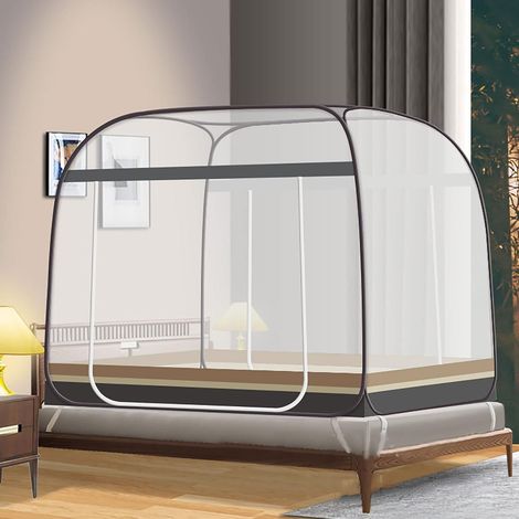 Mosquito Net, Bed Canopy, Portable Travel Foldable Mosquito Net, Folding Double Door Mosquito Camping Curtain - Baby, Single Double (1/5)