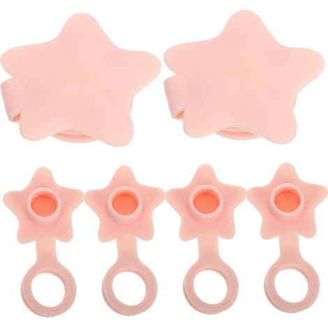 6 bouchons de lavabo rose silicone anti-fuite pour vasque (1/5)