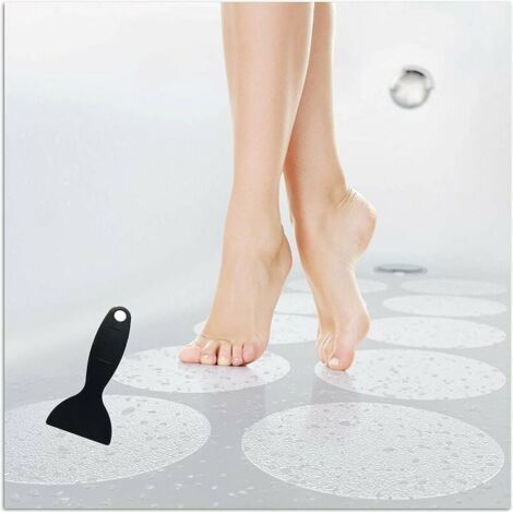 Alovez - Adhesivo grande antideslizante para baño, 20 unidades, 10 cm, adhesivo redondo transparente para suelo, se utiliza como adhesivo antideslizante para alfombrillas de ducha. (1/5)