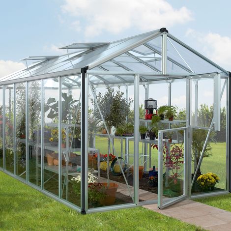 Vitavia Gewächshaus "Zeus 13800", aluminium eloxiert, 13,8 m², 3 mm ESG, 10 mm HKP (1/2)