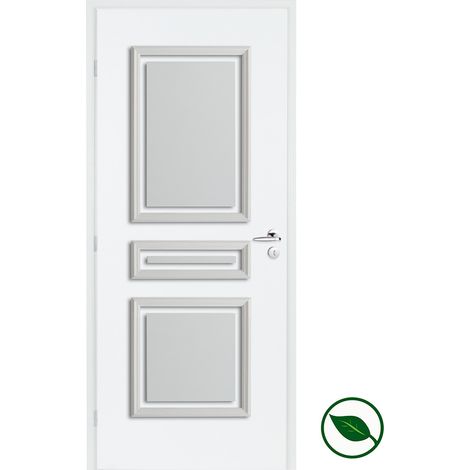 Décor de porte Lutecia 3 panneaux droits pré-peint  785 x 535 x 28,7 mm (1/5)