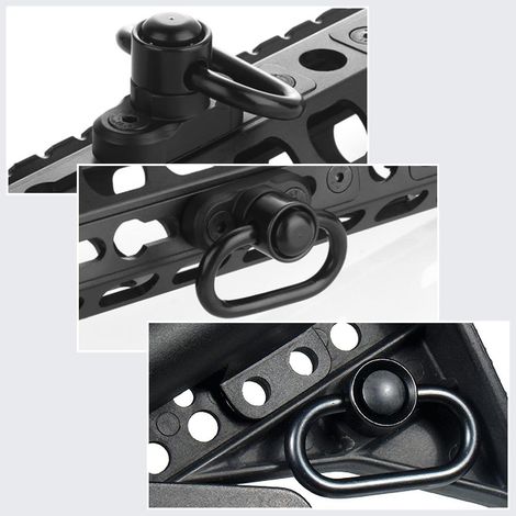 Lot de 4 émerillons QD pour sangles de 3,2 cm (1,25") à boutons-poussoirs robustes à démontage rapide, compatibles avec les sangles à deux points et les sangles traditionnelles. Boucle pour sangle d'e (1/5)