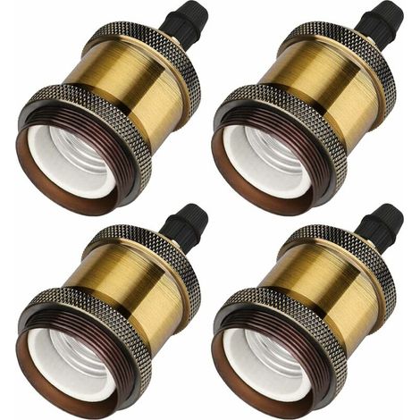 E27 Vintage-Glühbirnenfassung aus Bronze, Retro-Edison-Lampenfassung, massiver Keramikadapter, 4 Stück (1/4)