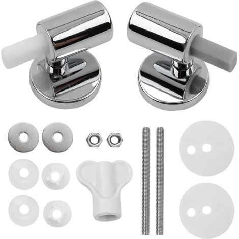 Charnières de remplacement universelles pour siège de toilette, 1 paire de charnières silencieuses à fermeture douce, s'adapte à la plupart des sièges de toilette/bidets/toilettes allongées/rondes