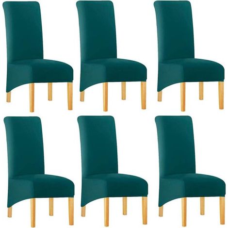 Stuhlhussen-Set – Esszimmerhussen – Möbelschutz – Passend für Stühle mit hoher Rückenlehne – 6-teilig – Türkis (1/5)