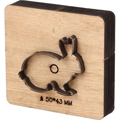 Matrice de découpe en forme de lapin avec base en bois, moule de poinçonnage pour cuir et métal pour loisirs créatifs (1/5)