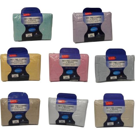 CALEFFI Set asciugamani in spugna in Cotone Spugna Standard Spugnissima Tinta Unita Vaniglia