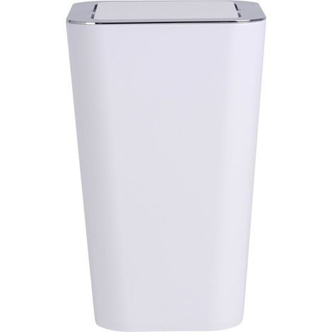 Poubelle salle de bain Candy blanche 6 litres 2 pièces poubelle avec couvercle basculant poubelle design moderne poubelle plastique élégante petite poubelle cosmétique pour un intérieur raffiné