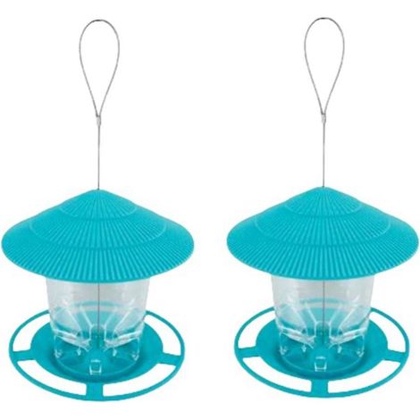 Mangeoire suspendue pour oiseaux sauvages sous tonnelle de jardin, mangeoire extérieure en forme de maisonnette pour oiseaux de compagnie, verte (1/5)