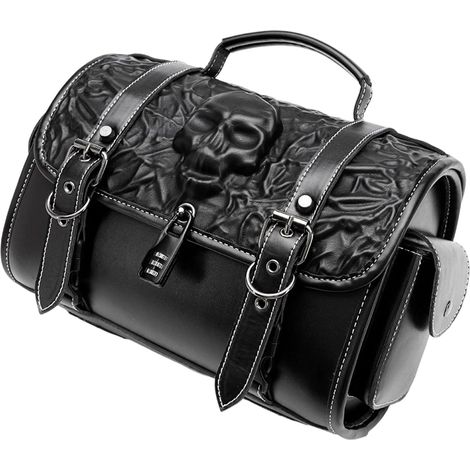 Pochettes à outils foncées pour moto, sangles réglables, ajustement sécurisé, petite fourche, sac de rangement en cuir synthétique pour l'équitation, outils de rangement de moto (1/5)