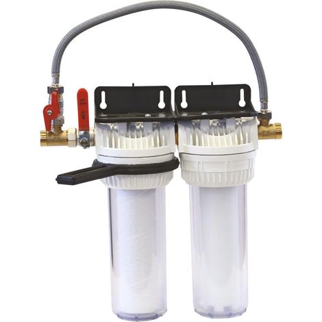 Filtre anti calcaire et anti tartre – Durée de vie 6 mois – By-pass pour changement sans interruption – Fabrication française – Aquawater