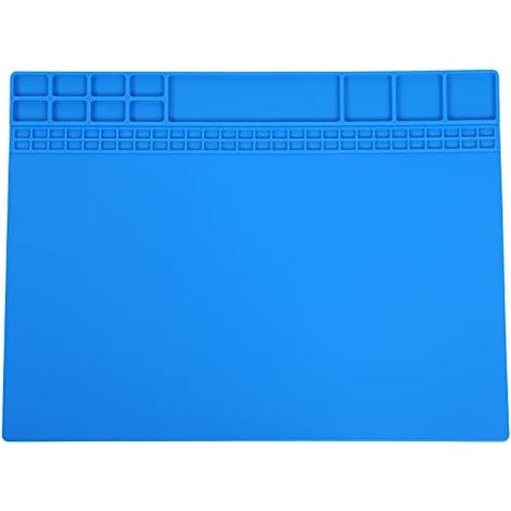 Tapis de Réparation Magnétique, Anti-chaleur 500℃/932°F, Tapis de réparation Électronique en silicone magnétique pour Station de Fer à Souder(Bleu foncé), Accessoires De Soudage (1/5)