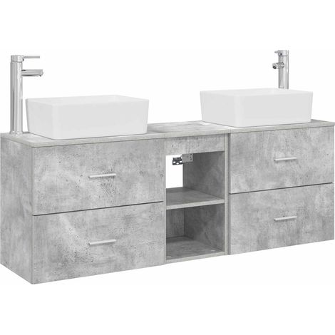 Bathroom Cabinet Set 3 pcs Concrete Grey 53 x 34.5 x 63 cm vidaXL (1/5)