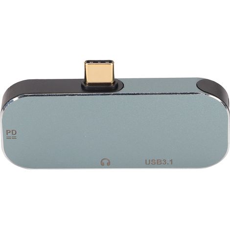 Hub USB C 5-en-1 avec Port PD 100W, 10Gbps, Jack 3.5mm, Compatible Windows/Android/macOS, Connexion à Chaud (1/5)
