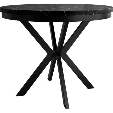 Mesa Oswego 156, Mármol negro, 76x0x0cm, Alargamiento, Aglomerado laminado, Metal