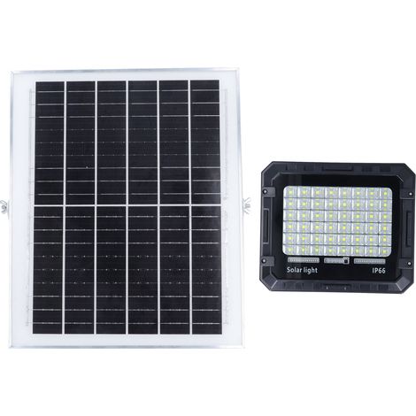Projecteur solaire LED 48 LED 200 W 2000 lm, batterie 10 000 mAh, étanche IP66, allumage automatique crépusculaire, avec télécommande pour usage extérieur (1/5)
