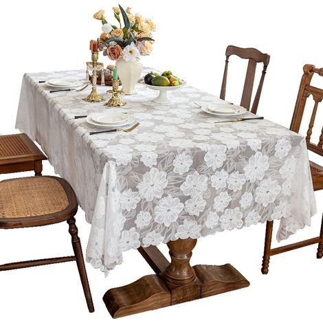 Nappe creuse en dentelle florale, nappe en dentelle jacquard élégante 140200 cm, adaptée aux restaurants, aux mariages et aux fêtes (1/5)