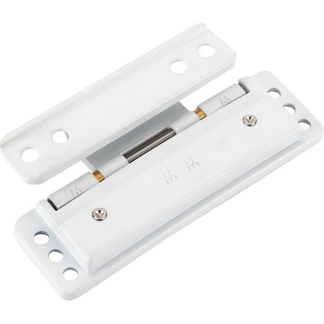 Lot de 2 charnières de porte cachées ultra fines - En alliage de zinc - Réglables - Pour armoire, mur, porte intérieure - Meubles - 12 x 3,7 x 2,2 cm - Blanc, Charge maximale de 60 kg (1/5)