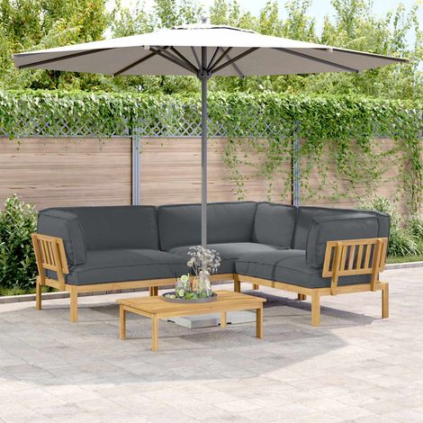 Teenpull – Sofa Set 4 Stk. Anthrazit Massivholz Akazie (1/5)